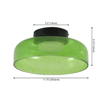 Kalmar 12" Modern Minimalist Iron/Glass Dimmable Integrated LED Flush Mount